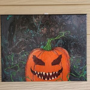 'Charles' Handcrafted Embellished Acrylic Paint Pour